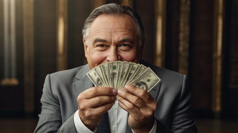 Rich man, money in hand. and Millionaire's fortune