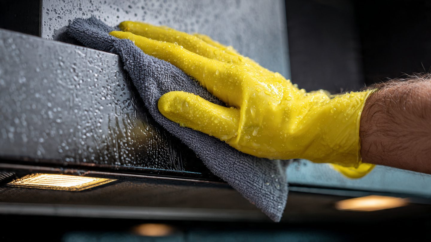 How to clean the hood from grease 3