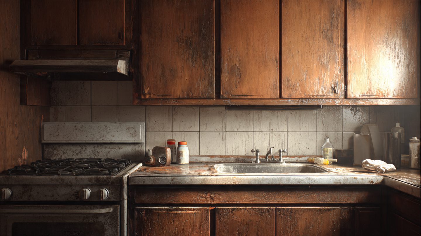 How to remove grease from kitchen cabinets