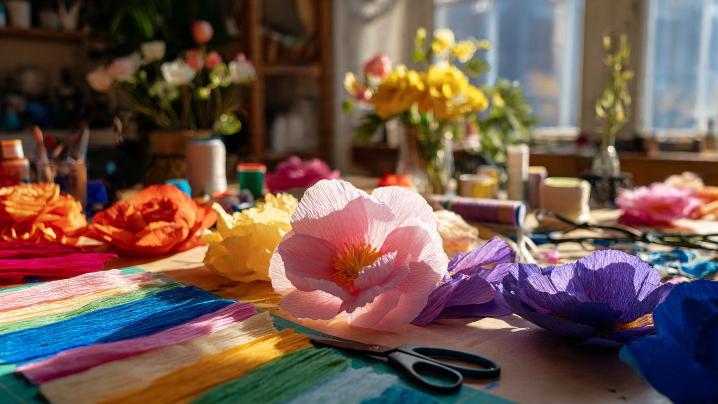 DIY Paper Flower Wall Decoration – Step by Step 3