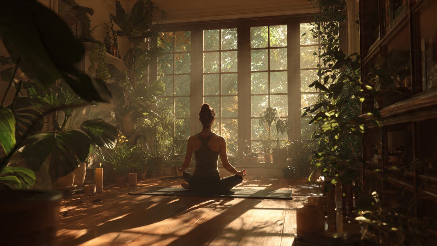 Conceptual illustration of balanced hormones: human silhouette with glowing icons representing thyroid, adrenal, and reproductive hormones, surrounded by nature and healthy food elements, futuristic but realistic, 4K.