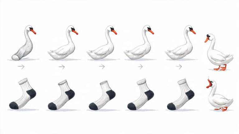 How to fold a sock into an origami swan shape