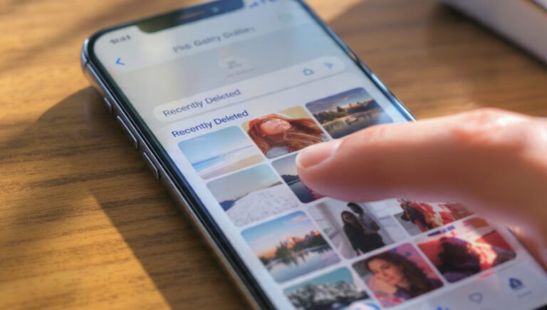 How do I recover deleted photos from my phone