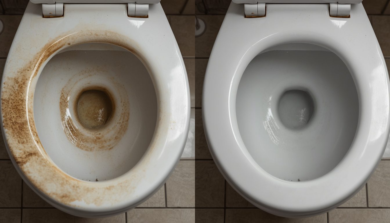 How to deep clean a toilet and get rid of water scale without chemicals