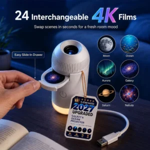 GalaxyGlow 360° USB Night Light & Starry Sky Projector