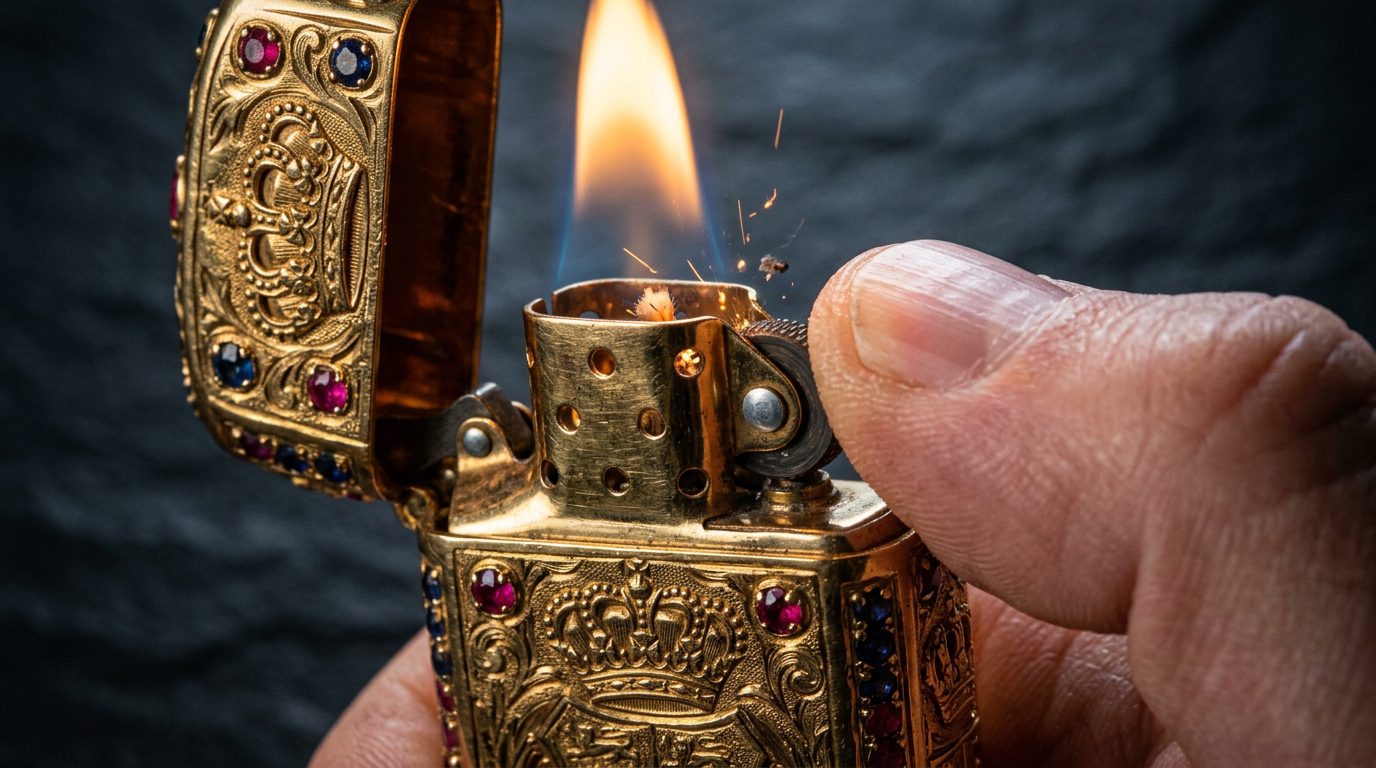 Unveil the story behind the world's most expensive lighter—a $500K S.T. Dupont made of solid gold & rubies. Read before it's too late!